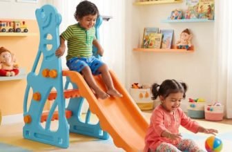 Amazon Brand – Solimo Penguin 2-in-1 Kids Slide with Basketball Hoop & Ball | Medium | Indoor & Outdoor | Safe for Boys & Girls | Age 2-3 Years | Easy Assembly | Multicolor