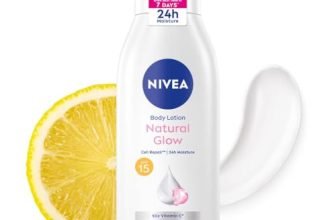 NIVEA Natural Glow Cell Repair Body Lotion with SPF 15 And UV A & B Filters | 50X Vitamin C | 24H Hydration | Even Skin Tone in 7 Days | Brightens Skin and Repairs Sun Damage | Lightweight, Quick Absorbing, Non-Sticky Formula | For All Skin Types | 400 Ml
