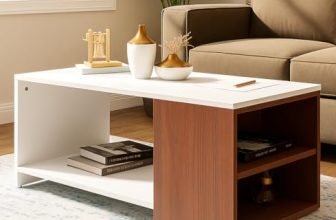 Royaloak Ivory Coffee Table | Engineered Wood | Melamine Finish | Bottom Shelf | Dual Color | Modern Design | Wooden Coffee Table