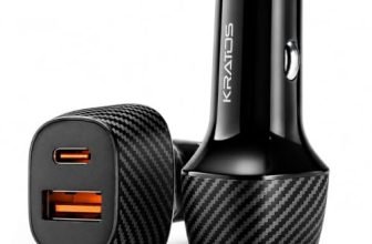 Kratos 80W Dual Output Fast Car Charger with Type-C PD & USB, Charging Adapter Compatible with Cars for iPhone & Android Smartphone, Smartwatch, Earbud, Power Bank-C1V2
