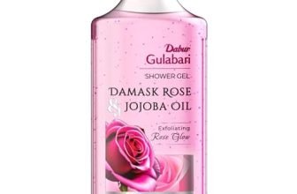 Dabur Gulabari Shower Gel – 250 ml | 99% Pure Glycerine | Gentle Bodywash | Cellulite Beads for Exfoliation | 0% Parabens & Soap | No Silicones | with Exotic Damask Rose & Organic Jojoba Oil