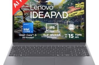 Lenovo IdeaPad Slim 3 Smartchoice (2026) Intel Core 5 315 AI PC (8GB RAM/512GB SSD/15.3″ (38.35cm)/WUXGA IPS/Windows 11/MSO 365 Basic+Office 2024/Backlit Keyboard/Grey/1.6Kg), 83RR00RPIN Laptop