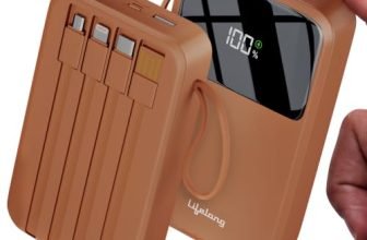 Lifelong Electronics 20000mAh 22.5W Fast Charging Power Bank | 4 Cables Attached – Type A + Type B + Type C + Lightning | for New & Old Devices | 4 Ports Available Too | Small Pocket Size Powerbank