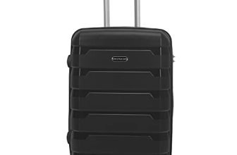 Aristocrat Porto 75 Cms Large Check-in Polypropylene Harsided 8 Wheels Luggage/Hardshell Suitcase/4 Wheel Inline Trolley Bag – Black