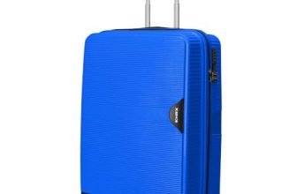 HRX Parabola Cabin Size Haileys Black Polypropylene Hard Shell Suitcase – Premium Travel Trolley Bag with 8 Spinner Wheels, Number Lock & Water Resistant Body