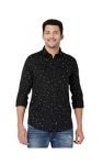 Spykar Men’s Polka Dots Regular Fit Shirt (YTMSH-02BBPS-02BLACK_Black