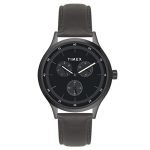 TIMEX Analog Watch for man with Black Round Dial & Brown Leather Strap Band Water Resistant Men’s Wrist Watches – TWHG03SMU13