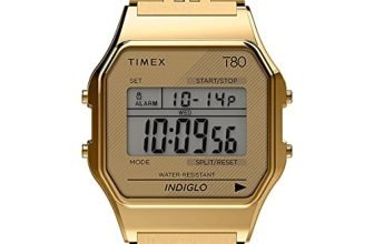 Timex Unisex’s Digital Quartz Watch with Stainless Steel Strap TW2R79200, Gold, TU EU, TW2R79200-AMZUK