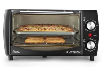Longway Royal OTG 12 Ltr Oven Toaster Griller with Heating Modes | Temperature Timer Control for Baking Pizza, Cake, Grilling Chicken & Toasting Bread|2 Years Warranty (1000 W, Black)