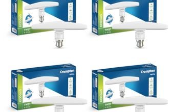 Crompton Twist – T Lamp, 10 w (Cool Day Light), Pack of 4