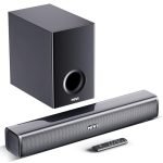 Mivi Fort H120 Soundbar – 120W Home Theatre Sound Bar, 2.1 Channel, 2 in-Built Speakers and 1 External Subwoofer, Multiple EQ & Input Modes, Made in India Sound bar for TV