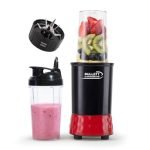 Wonderchef Bullet Nutri-Blend 500W Mixer Grinder Smoothie Maker, 22000 RPM, 2 Jars, Stainless-Steel Blade, Sipper Jar & Lid, 2-Yr Warranty, Black & Red
