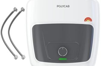 POLYCAB Superia DLX 5-Star 10 Litre Water Heater (Geyser) | Free Connecting Pipe | 7-Year Tank Warranty by POLYCAB | Anti Rust Glass Line Tank, Temperature Control Knob, Shock Resistant【White】【White】