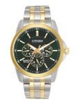 Citizen Stainless Steel Analog Quartz Multifuction Men’s Black Dial Watch – AG8348-56X, Band Color-Two-Tone