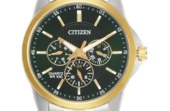 Citizen Stainless Steel Analog Quartz Multifuction Men’s Black Dial Watch – AG8348-56X, Band Color-Two-Tone