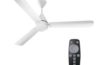 Crompton Energion Hyperjet 1200mm BLDC Ceiling Fan | Point Anywhere Remote Control | BEE 5 Star Rated Energy Efficient | Superior Air Delivery | Anti-Rust | 2 Year Manufacturer Warranty | Opal White