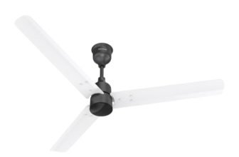 Polycab Wizzy Plus BLDC 1200mm 5-Star, Remote Ceiling fan for Living Room| 55% Energy Saving, High Air Delivery | 3+1 yr Warranty【Matt White Black】