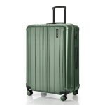 HRX Force Large Size Dark Green Polycarbonate Hard Shell Suitcase – Premium Travel Trolley Bag with 8 Spinner Wheels, Number Lock & Water Resistant Body