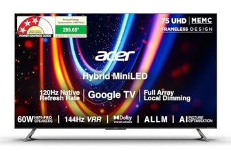 Acer 189 cm (75 inches) M Series 4K Ultra HD Smart QLED Mini LED Google TV AR75UDMGR2885AT (Black)