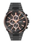 French Connection Astro Multifunction Black Round Dial Stainless Steel Strap | Casual | Premium | See Through Feature | Sunray Feature Wrist Watch for Men – FCH18BM