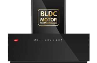 Pigeon Xtream DLX 90 cm BLDC Slant Kitchen Chimney 1500 m3/hr | Filterless Autoclean Kitchen Chimney | 12 Years Motor and 2 Years Comprehensive Warranty |Black | 9 Speed Touch Control + Motion Sensor