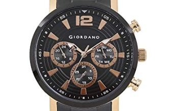 Giordano AW22 Collection Analog Watch for Men Stylish Metal Strap|Multifuntion Mechanism GZ-50025-33, Black Band
