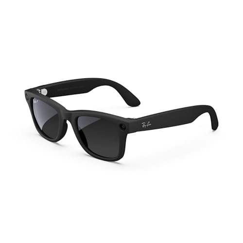 Ray-Ban Meta (Gen 1), Wayfarer, Matte Black | Smart AI Glasses for Men, Women. 12 MP Ultra-Wide Camera, Open-Ear Speakers for Audio, Video Recording and Bluetooth. Grey Lenses. Wearable Tech.