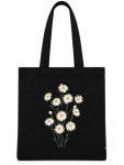 Tote Bag for women | Tote bag for college girls | Handbags Latest | Black Canvas Tote Bag with Floral Print