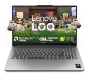 Lenovo LOQ Essential AMD Ryzen 7 7735HS | NVIDIA RTX 4050 6GB (16GB RAM/512GB SSD/144Hz Refresh Rate/15.6″ (39.6cm)/Windows 11/Office Home 2024/Grey/1.8Kg), 83S000FWIN Gaming Laptop