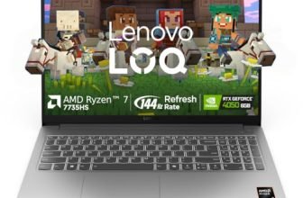 Lenovo LOQ Essential AMD Ryzen 7 7735HS | NVIDIA RTX 4050 6GB (16GB RAM/512GB SSD/144Hz Refresh Rate/15.6″ (39.6cm)/Windows 11/Office Home 2024/Grey/1.8Kg), 83S000FWIN Gaming Laptop