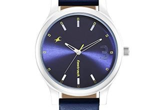Fastrack Quartz Analog Blue Dial Leather Watch for Men-38069SL02