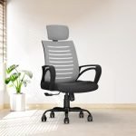 CELLBELL Desire C104 Mesh High Back Ergonomic Office Chair – Adjustable Seat Height, Sturdy Metal Base, Revolving Study & Computer Chair for Work from Home, Grey