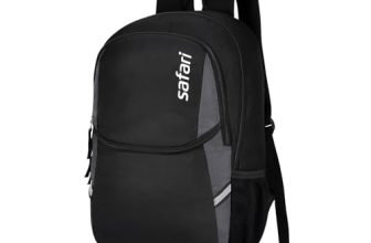 Safari Nudge Laptop Backpack for men & women, school bag for boys and girls, college bag, office bag, travel bag, 3 compartments, Bottle holder, Front pocket, Color Black
