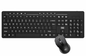 TAG KBWM1000 Black Wireless Keyboard & Mouse Combo Kit with USB 2.4Ghz Nano Receiver, Linear Chiclet Keys, Upto 10M Clicks, Full 104 Keys & 10 Multimia Keys, 6 Buttons Mouse, for Windows/Mac/Linux