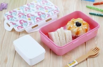Nayasa Camp 2 Compartment BPA-Free Plastic Lunch Box for Kids Girls | Mermaid Print | Leak Proof Clip Lock | Pink