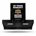 CADLEC PeakFlow 60cm T-Shape Kitchen Chimney | 1400 m³/hr High Suction, Filterless Auto Clean, Touch & Gesture Control, Oil Collector | 20Y Motor & 5Y Comprehensive Warranty | Black