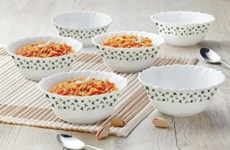 Larah by BOROSIL Sage 6 Pcs Opalware Soup Bowl Set (170 ml Each), White