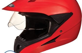 STUDDS MOTOCROSS PLAIN WITH VISOR FULL FACE -L Motorbike Helmet(Matt Red)