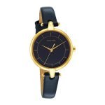 Sonata Gold Edit Blue Dial Women Analog Watch with Leather Strap-NR87043YL03W