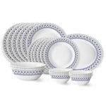 Larah by Borosil Ocean Fluted Series Opalware Dinner Set | 21 Pieces for Family of 6 | Microwave & Dishwasher Safe | Bone-Ash Free | Crockery Set for Dining & Gifting | Plates & Bowls | White