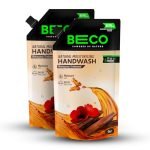 Beco Moisturising Liquid Handwash-Mahogany Teakwood | Pack of 2 | 675 ml | 8-hr moisture lock | Natural | for all Skin types
