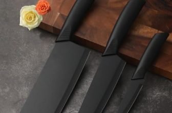 Codoule 3 Piece Black Kitchen Knife Set, Stainless Steel Chef Knife, Multipurpose Vegetable Knife, Fruit Cutting Knife, Kitchen Knife Set with Ergonomic Black Handles
