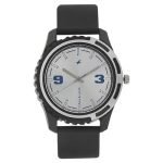 Fastrack Bare Basics Quartz Analog Silver Dial Black Plastic Strap Watch for Guys – NS3114PP02
