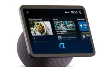 Amazon Echo Show 8, vibrant 8.7″ HD display with Alexa+, spatial audio, new sleek design, smart home controls, 2x bass speaker, 13 MP camera, bluetooth, Graphite