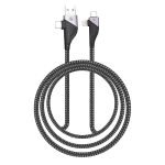 Zebronics UCLC65B 65 Watts PD Fast charging 4 in 1 cable with USB/Type C to Type C/Lightning connector, 1 meter braided cable for smartphones tablets and Laptops