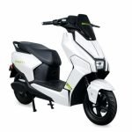 Green Polo Low Speed Electric Scooter Non RTO 80KM Range White with Portable Charger