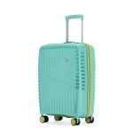 LAttitude By Provogue Core Cabin Suitcase 55 cm 20 inch Polypropylene Hard Trolley Bag, 8 Spinner Wheels, Recessed Number Lock, Lightweight Carry-On Luggage for Men & Women Aegean Blue/Meadow Yellow
