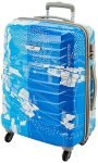 Skybags Trooper Printed Medium Size Hard Case Trolley Bag, Blue-White | Lightweight, Stylish, Durable ABS Case, Combination Lock, Spacious Travel Luggage, 5-Year Global Warranty