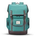 Gear Classic 16.5″/21L Medium Water Resistant Faux Leather Anti Theft Knapsack | Laptop Bag | Casual Bag | Travel Bag for Men/Women (Green – Brown)