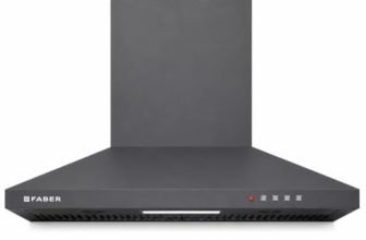 Faber SION 60 cm 900 m³/hr Wall Mounted Kitchen Chimney | Baffle Filter | Push Button | LED Lights | 1 Year Comprehensive Warranty and 12 Years on Motor | Neo Craft Grey | HOOD SION PB BF NG 60